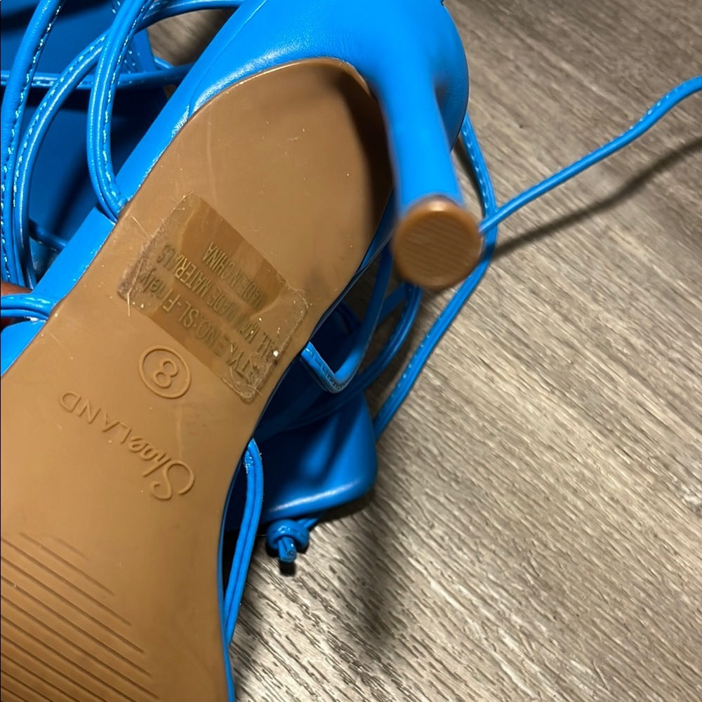 ❌SOLD❌Blue Strappy Lace-Up Heels - Picture 8 of 14